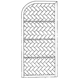 Arched panel with basket weave