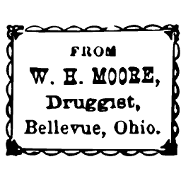 Scalloped frame druggist label