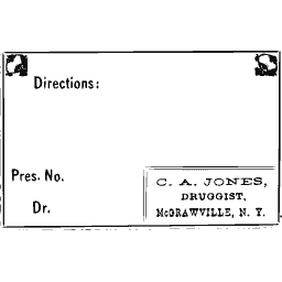 Upright blank prescription label