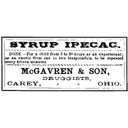 Syrup of ipecac label