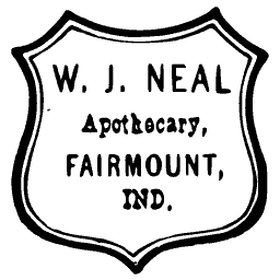 Shield shaped apothecary label