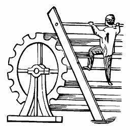 Treadwheel with a walking man