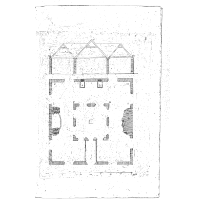 Plan and section of a building