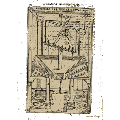 See-saw pump worked by a man 02