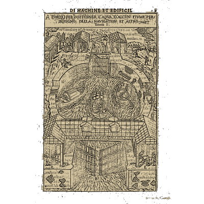 Canal lock with a carved mask 02