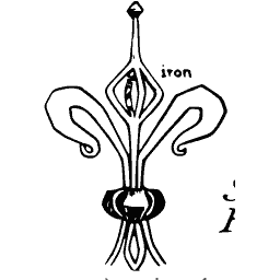 Iron fleur-de-lis finial