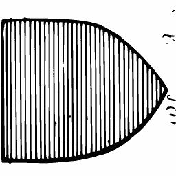 Shield with vertical lines