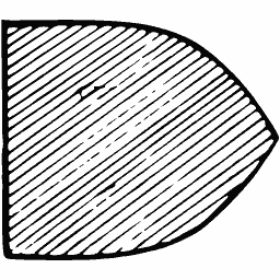 Shield with diagonal hatching