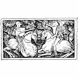 Frieze with two mounted knights