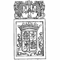 Crowned quartered shield with griffins