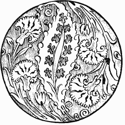 Round panel of carnations