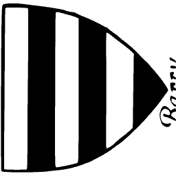 Paly shield with bold bars