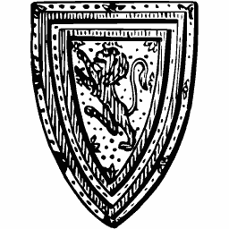 Lion within a tressure shield