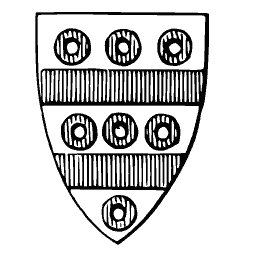 Roundels and fess shield