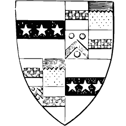 Quartered arms shield 14