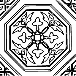 Foliate octagon tile