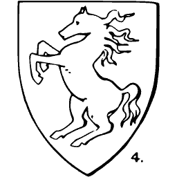 Rearing horse shield