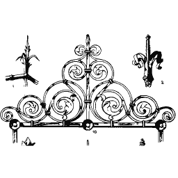 Scrolled iron cresting