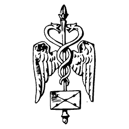 Winged caduceus emblem
