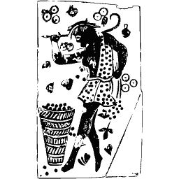 Figure with a basket panel