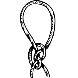 Rope loop with a knot 02