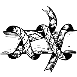 Rope crossed on a spar