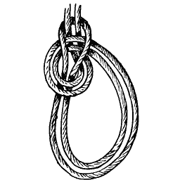 Rope loop with a knot 04