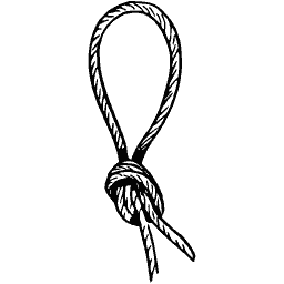 Rope loop with a knot 06