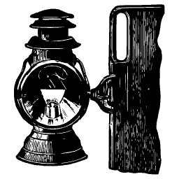 Mounted lamp with a lens