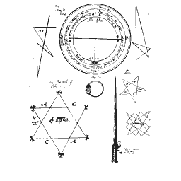 Magic circle and pentagrams