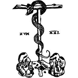 Serpent on a cross mark