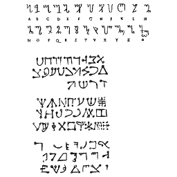 Tables of magical scripts