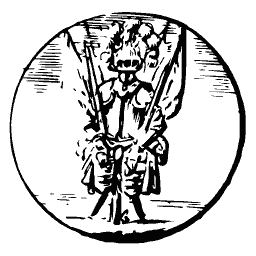 Trophy of arms with banners