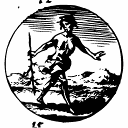 Running figure with a spear