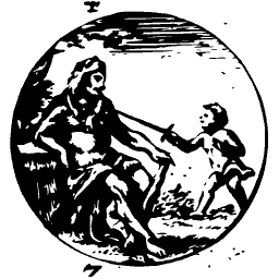 Figures pulling a rope