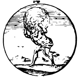 Figure carrying a rock
