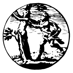 Figure clasping a tree trunk