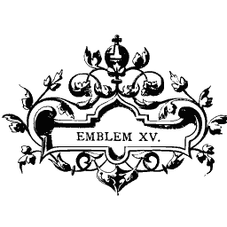 Emblem title cartouche with orb and cross