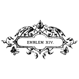 Emblem title banner with butterflies 01