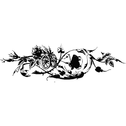 Cart among scrolls headpiece