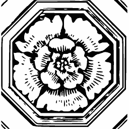 Tudor rose in an octagon