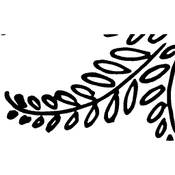Outlined pinnate leaf stem