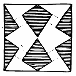 Hatched triangle square