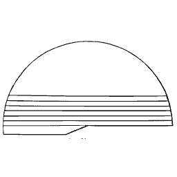 Striped half-round ornament