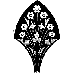 Pointed panel with flower spray