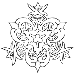 Scrolled ornament with cross