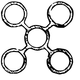 Five linked rings