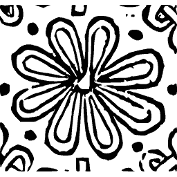 Looped six-petalled flower