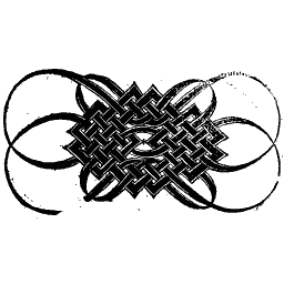 Woven knot with looped ends