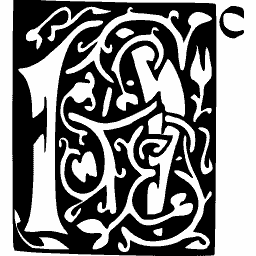 Square panel of looping stems
